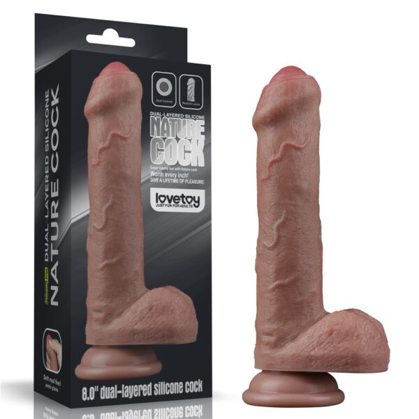 20 5 cm realistik cift katmanli yeni nesil vantuzlu melez dildo penis 01