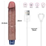 22.8 cm USB Şarjlı Yeni Nesil Realistik Testissiz Titreşimli Zenci Dildo Penis