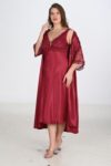 Aria’s Closet 2li Bordo Sabahlık Takımı Bigsize 6229