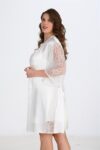 Aria’s Closet Büyük Beden 2li Ekru Sabahlık Takımı Bigsize