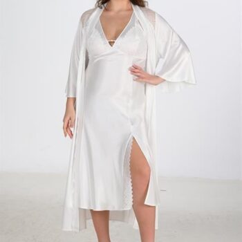 Aria's Closet 2li Ekru Sabahlık Takımı Bigsize 6224