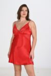 Aria’s Closet 2’li Kırmızı Sabahlık Takımı Bigsize 6207