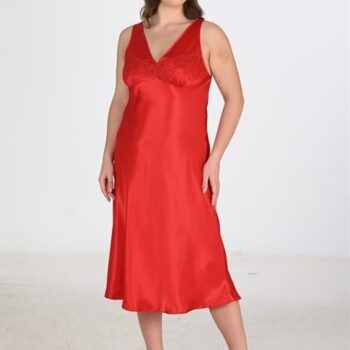 Aria's Closet 2li Kırmızı Sabahlık Takımı Bigsize 6226