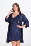 Aria’s Closet 2’li Lacivert Sabahlık Takımı Bigsize 6208