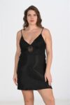 Aria’s Closet 2’li Siyah Sabahlık Takımı Bigsize 6213