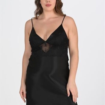 Aria's Closet 2'li Siyah Sabahlık Takımı Bigsize 6213