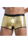 Fantezi Deri Görünümlü Seksi  Altın Erkek Boxer  – Fantezi Tanga BC4604