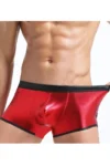 Fantezi Deri Görünümlü Kırmızı Erkek Boxer Tanga BC4506