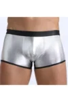 Fantezi Deri Görünümlü Gümüş Erkek Boxer  Tanga BC4607
