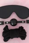 Aria’s Closet Gözlük Ağız Topu İp Üçlü Deri Harness Set