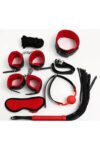 Aria’s Closet Kırmızı/Siyah İçi Tüylü Deri 7’li Harness Set