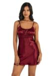 Aria’s Closet Bordo Kısa Saten Gecelik 8208