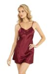 Aria’s Closet Bordo Kısa Saten Gecelik 8231