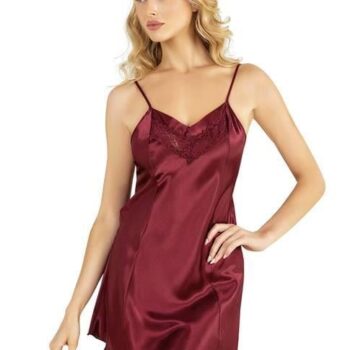 Aria's Closet Bordo Kısa Saten Gecelik 8231