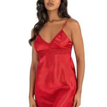 Aria's Closet Kırmızı Kısa Saten Gecelik