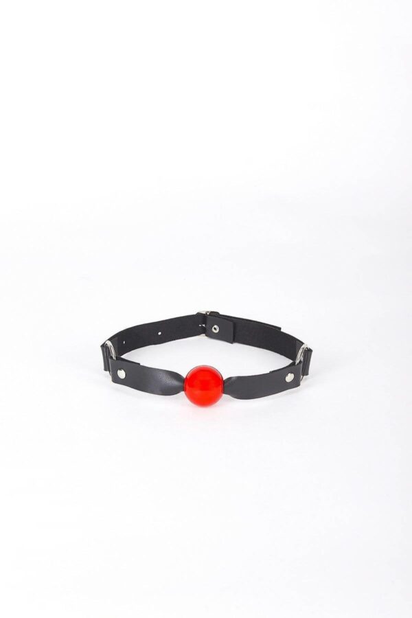 Siyah Kirmizi Agiz Topu Deri Harness 70 c1c5