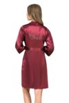 Aria’s Closet Bordo Kısa Saten Bride Sabahlık