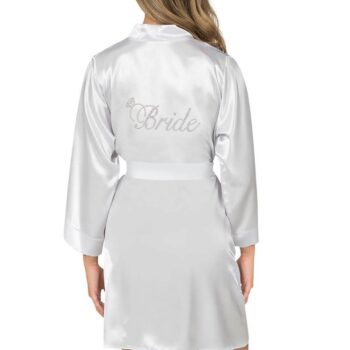 Aria's Closet Ekru Kısa Saten Bride Sabahlık