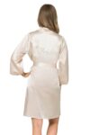 Aria’s Closet Fildişi Kısa Saten Bride Sabahlık