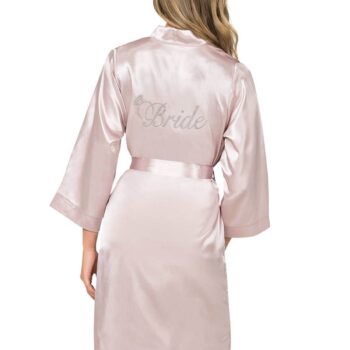 Aria's Closet Pudra Kısa Saten Bride Sabahlık