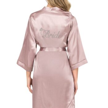 Aria's Closet Vizon Kısa Saten Bride Sabahlık