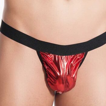 Bacio Fantezi Kırmızı Lame Seksi Erkek String - Tanga BC4590