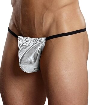 Bacio Fantazi Gümüş Renk Lame Erkek String-Tanga BC4579