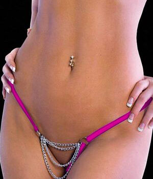Bacio Fantazi Pembe Zincirli Seksi  Kadın String Tanga BC1289
