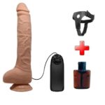 Belden Bağlamalı 28 cm Titreşimli Gerçekçi Kalın Dildo Penis – Dick