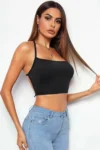 Bacio Kadın Sırtı Açık Siyah Belden Bağlamalı Crop Büstiyer BC5441