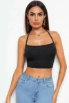 Bacio Kadın Sırtı Açık Siyah Belden Bağlamalı Crop Büstiyer BC5441
