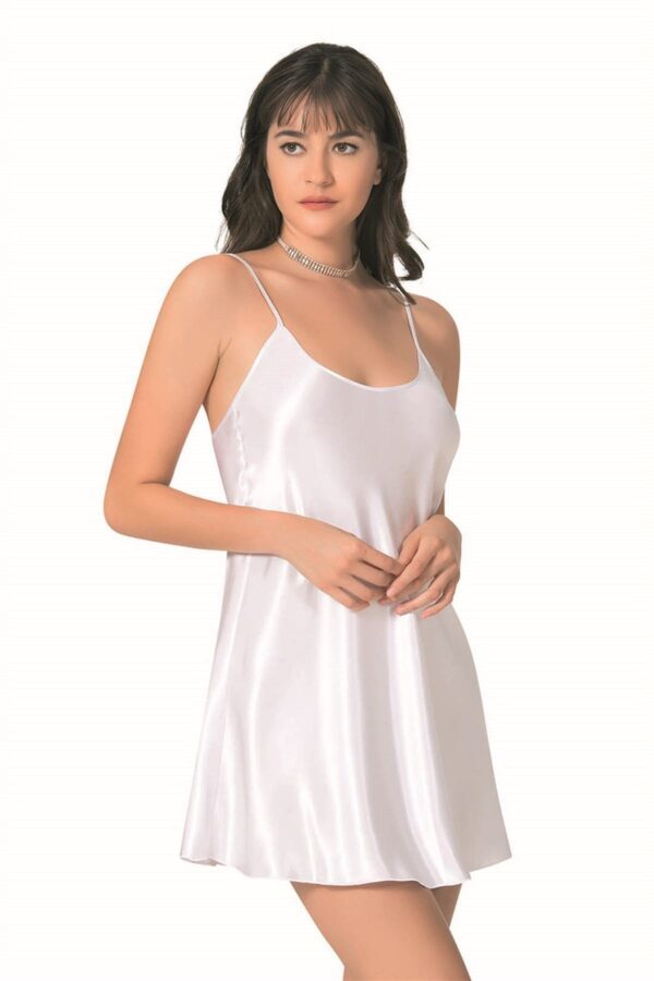 primoda beyaz kisa saten gecelik bcd4