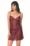 Aria’s Closet Bordo Kısa Jakarlı Gecelik