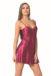 Aria’s Closet Bordo Kısa Saten Gecelik