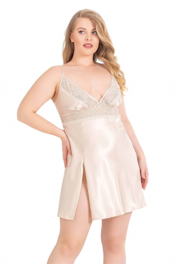 primoda buyuk beden fildisi kisa saten g b791