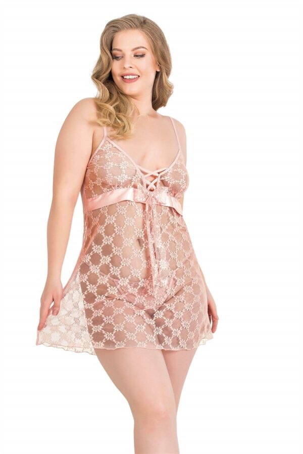 primoda buyuk beden somon kisa tul gecel ce9b
