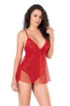 Aria’s Closet Kırmızı Jakarlı Bodysuit Gecelik