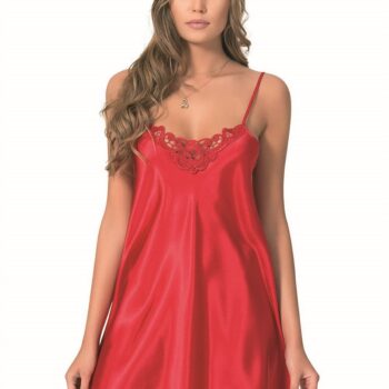 Aria's Closet Kırmızı Kısa Saten Gecelik