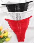 Kadın 3’lü Dantel String – Tanga BC0041