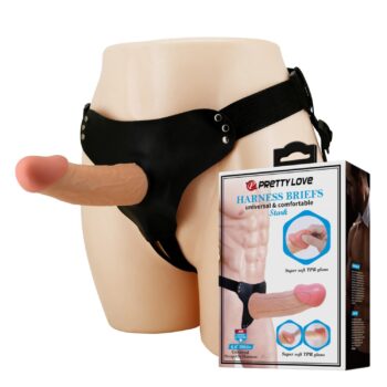 17,5 cm Belden Bağlamalı İçi Boş 5 cm Dolgulu Strapon Penis – Stark