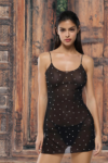 Aria’s Closet Tül Üstüne Taş İşlemeli Fantezi Gecelik
