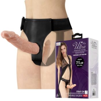 Belden Bağlamalı Çift Taraflı İçi Dolu Strapon Penis