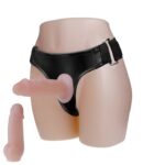 Belden Bağlamalı İçi Dolu 10cm Çift Strapon Penis