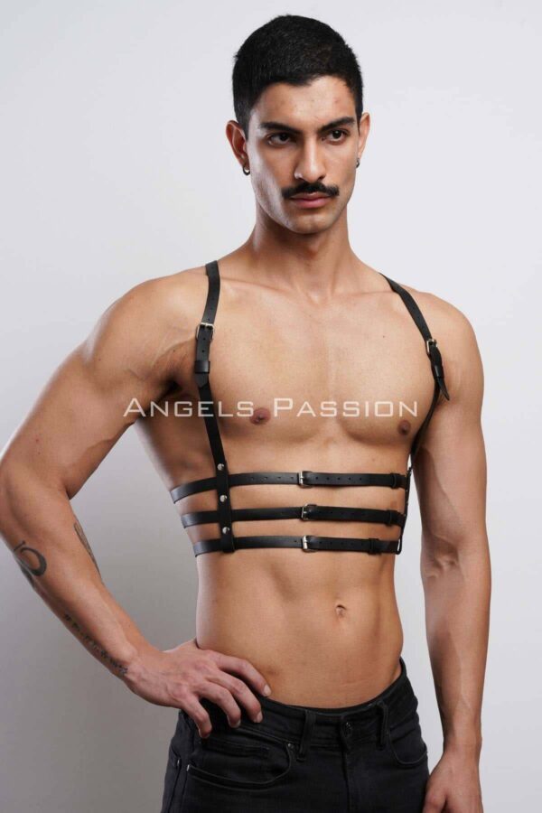 3 sirali erkek gogus harness sik t shirt uzeri aksesuar apftm107 erkek harness angels passion 130319 41 B
