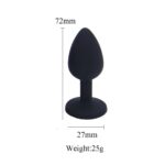 Backpart Taşlı Silikon Anal Tıkaç – Siyah