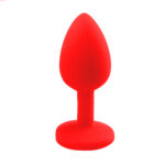 Backpart Taşlı Silikon Anal Tıkaç – Kırmızı