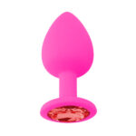 Backpart Taşlı Silikon Anal Tıkaç – Pembe