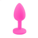 Backpart Taşlı Silikon Anal Tıkaç – Pembe