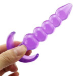 Backpart Boğumlu Şeffaf Silikon Anal Tıkaç – Mor