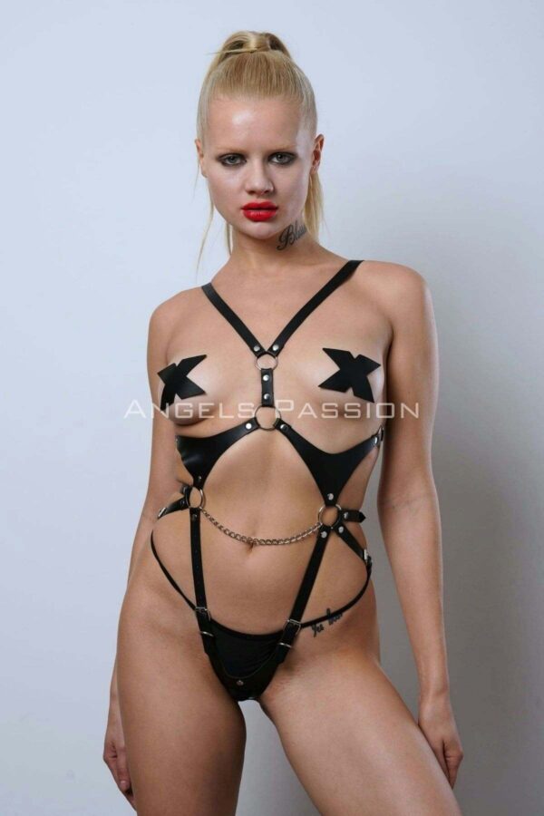 ag bolgesi acik deri body harness deri fantezi giyim clubwear apft1170 body harness angels passion 129305 41 B